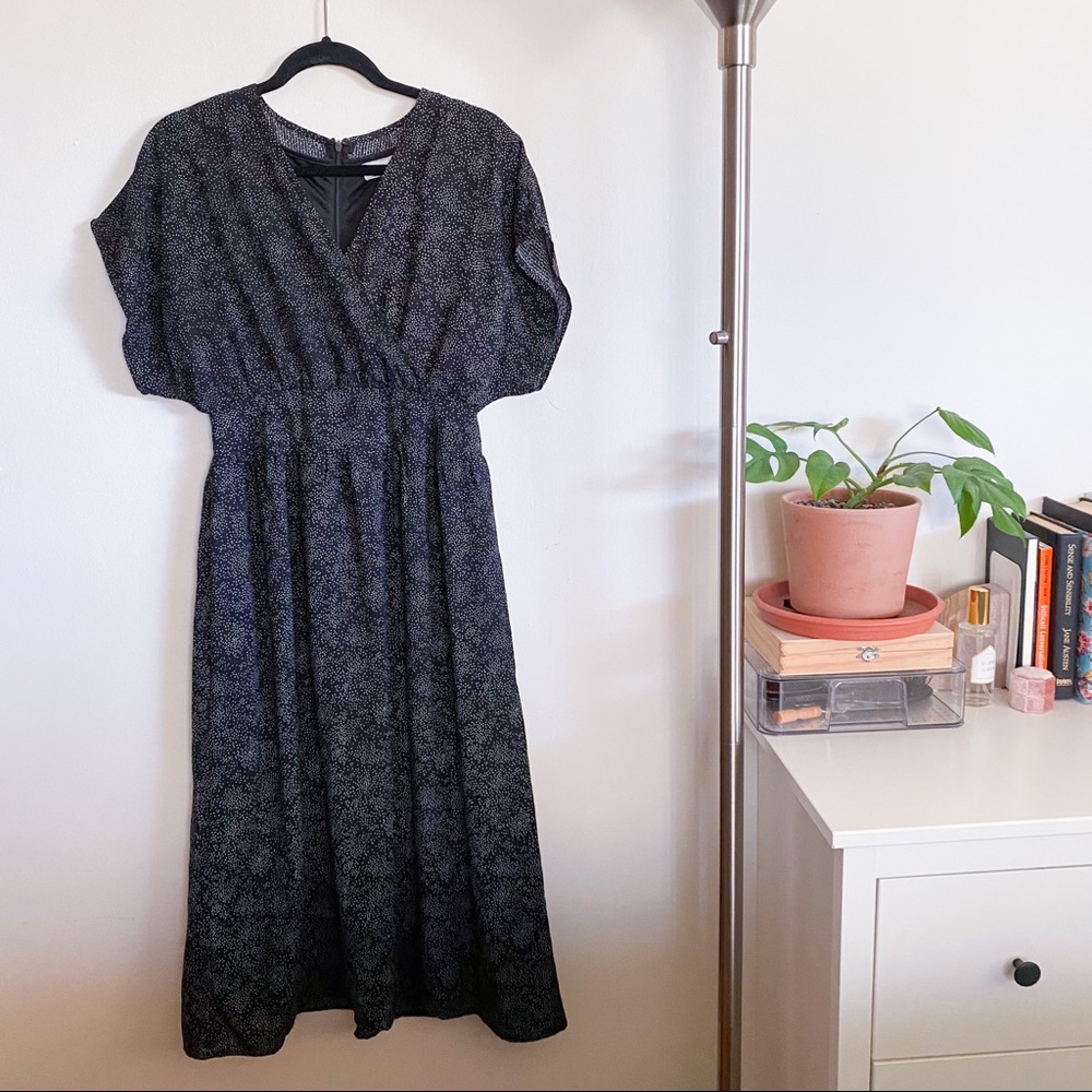 Black & White Dot Print Piper & Scoot Midi Dress